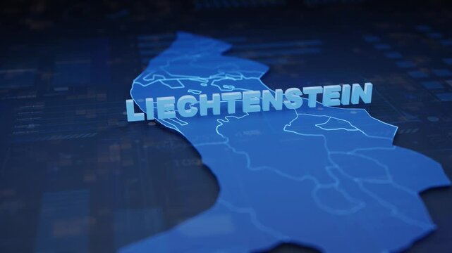 Liechtenstein Map Futuristic Digital Background