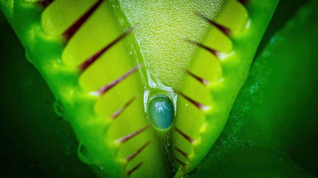 flytrap. A Venus flytrap with its sealed leaf chamber in a swamp, macro view. gardening catalogs, home-decor guides, designed for home decor and floral branding, used by sales representatives.