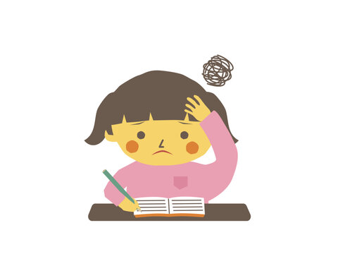 勉強がわからなくて悩んでいる女の子