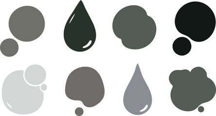 Fototapeta premium Abstract Shapes and Drops: Grey Tones, Modern Design Elements