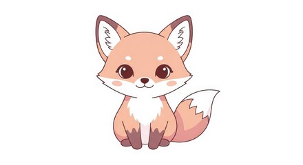 Obraz premium Cute Cartoon Fox Illustration.