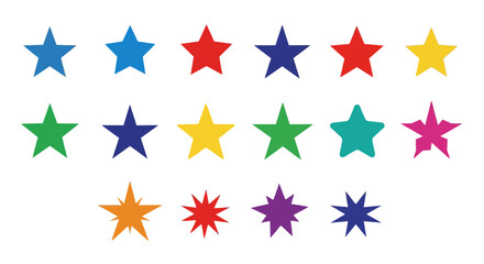 Obraz premium Colorful Star Shapes Collection