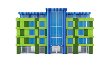 Obraz premium Modern Building with Green and Blue Facade