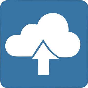 Cloud Upload Icon: a minimalistic illustration of a cloud and upload arrow, symbolizing the process of data transfer and storage, offering a visual representation of the digital cloud environment