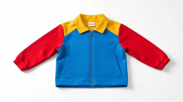 Paper patterns transform into a vibrant children's jacket. This creative process showcases fashion design.