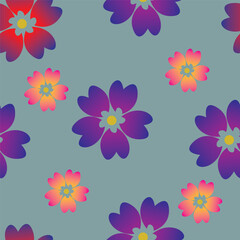 Seamless floral pattern, gentle ditsy print of small plants with a rustic motif. Cute botanical design, romantic background: tiny hand drawn flowers, leaves, bouquets on a green field. Vector. 
