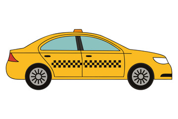 Taxi Vehicle Illustration, City Transport Design, Automobile Service Concept