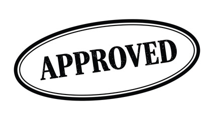 Fototapeta premium Approved Stamp: A bold, oval APPROVED stamp, conveying a clear message of endorsement and authorization.