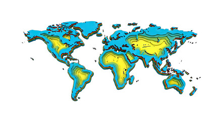 Obraz premium Layered World Map Art