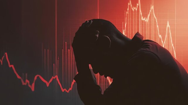 Financial Market Crash Despair Silhouette Global Economic Crisis