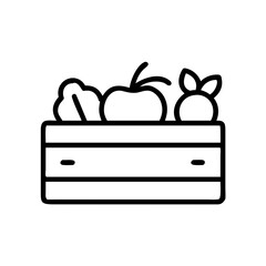 Crate Of Healthy Food icon for web and graphic design