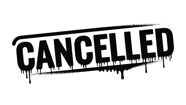 Cancelled Stamp: A bold, grunge-style stamp declaring CANCELLED, conveying a sense of finality and deletion.