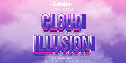 Silver cloud illusion theme editable text effect.