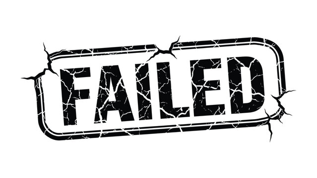The weight of the Fail: A worn rubber stamp boldly proclaims FAILED, conveying a sense of finality and defeat.