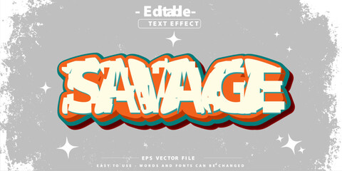 Editable text effect on savage themed text.