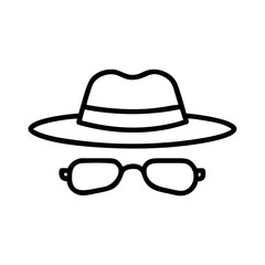 Sun Hat Summer Hat And Sunglasses icon for web and graphic design
