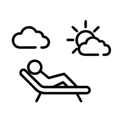 Sunbathing Person Lying On A Lounge Chair Under A icon for web and graphic design