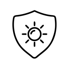 Sun Shield Sun Icon Inside A Shield icon for web and graphic design