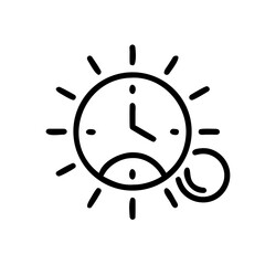 Sun Timer Sun With A Clock Icon icon for web and graphic design
