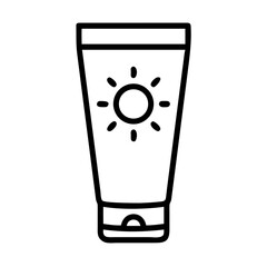 Sunscreen Tube Cream Tube With A Sun Icon icon for web and graphic design