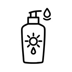 Sunscreen Lotion Bottle With A Sun Icon And A Lot icon for web and graphic design