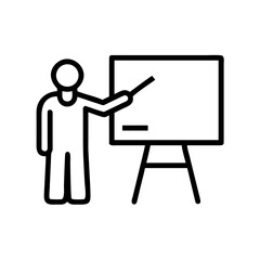 Teacher At A Chalkboard icon for web and graphic design