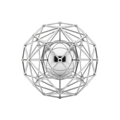 Fototapeta premium Sphere Inside Geometric Wireframe Structure