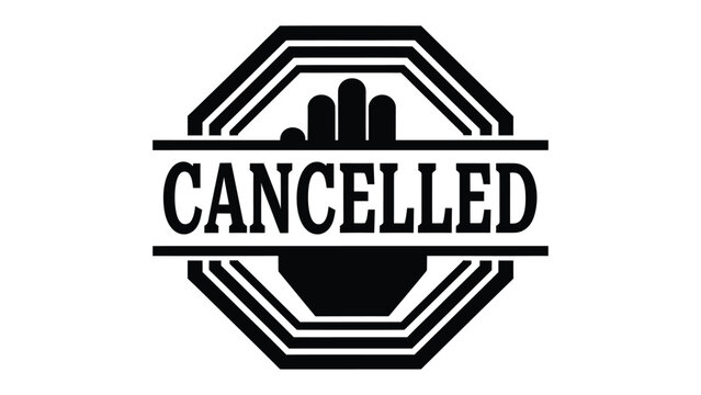 Canceled Stamp: A bold, graphic stamp boldly declares Cancelled symbolizing a definitive end or termination.