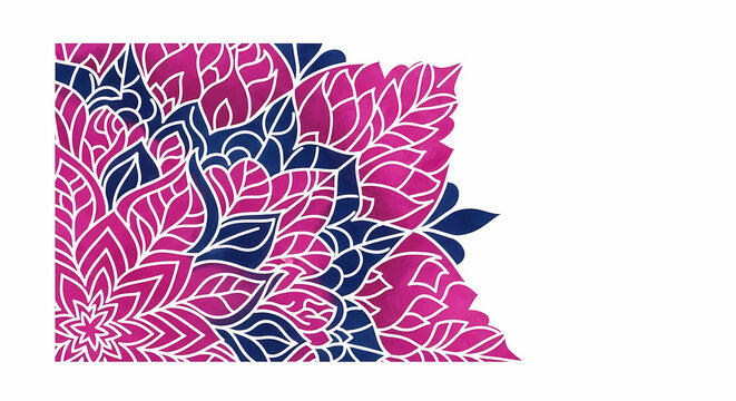 A vibrant floral patterned illustration of the state of Alabama in pink, blue, and white hues