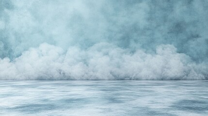 Obraz premium Empty room, icy blue, smoky background