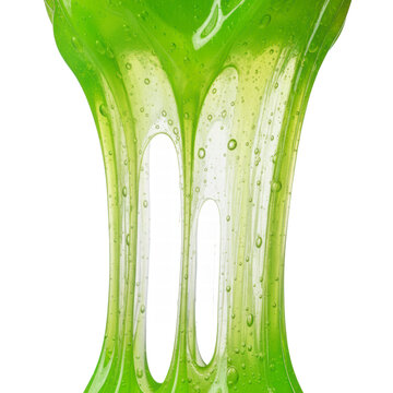 Green slime with bubbles on black background