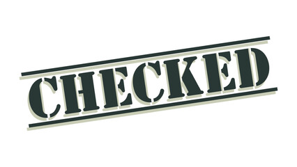 Checked Stamp: A bold, diagonally stamped CHECKED text, signifying verification and approval, stands out prominently. © Ajhar234