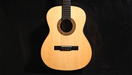 Fototapeta premium Classical Acoustic Guitar with Natural Wood Finish