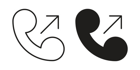 Obraz premium Call outgoing icons vector. Line and glyph design with editable stroke