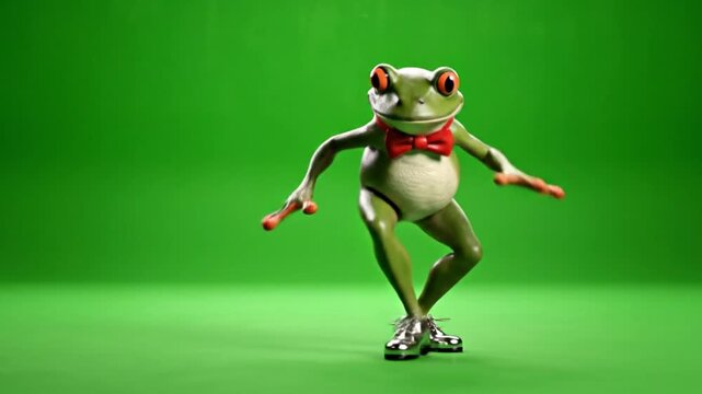 Frog Dance Funny Animated Character Green Screen