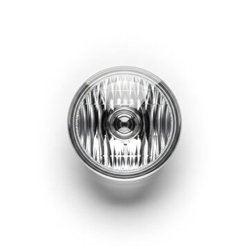 Isolated Studio Shot of Round Vehicle Headlight