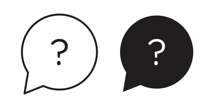 Comment question icons vector. Line and glyph design with editable stroke