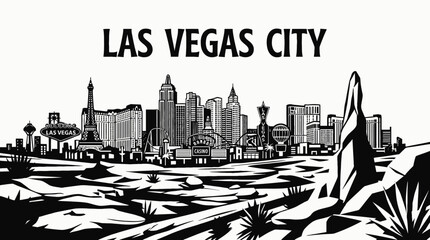 las vegas city skyline urban architecture downtown landmark travel tourism america usa landscape metropolitan business culture modern historic destination famous district with strip casino neon desert © samira