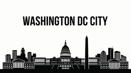 Obraz premium washington dc city skyline urban architecture downtown landmark travel tourism america usa landscape metropolitan business culture modern historic famous district with capitol monument government