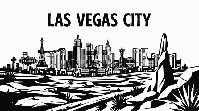 las vegas city skyline urban architecture downtown landmark travel tourism america usa landscape metropolitan business culture modern historic destination famous district with strip casino neon desert