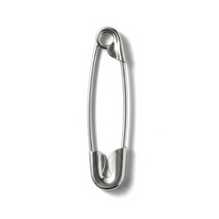 Detailed Photograph of a Single Silver Safety Pin