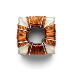 Studio Shot of Square Toroid Inductor with Copper Wire