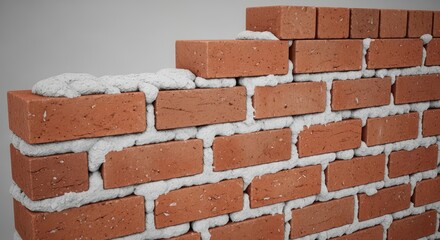 Fototapeta premium Construction bricks and cinder blocks stacked on pallets at building material warehouse with industrial background