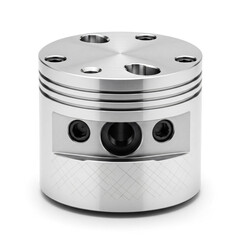 Detailed Metallic Engine Piston Object