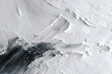 Dramatic Black and White Paint Textures Abstract Art: Expressive Brushstrokes Creating Contrast and Depth on Artistic Canvas Background