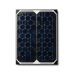 Close-up Realistic Solar Panel Segment with Hexagonal Cells