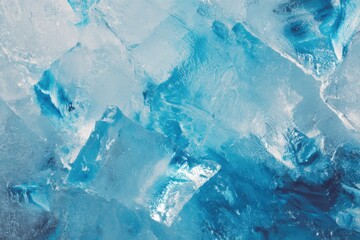 Frozen Water Close-Up: Blue Ice Texture, Winter Background, Cold Surface Detail, Abstract Ice Pattern, Arctic Landscape, Frosty Detail, Glacial Ice Formation, Macro Shot