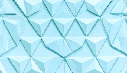 Abstract Blue Geometric Wall Texture with 3D Triangle Pattern Modern Technology Background