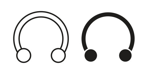 Piercing icons vector. Line and glyph design with editable stroke © Pop