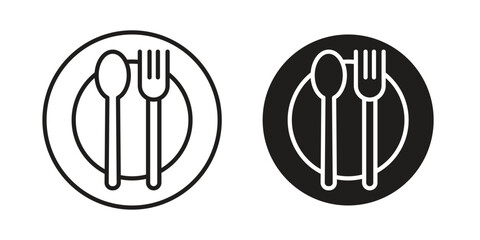 Restaurant icons vector. Line and glyph design with editable stroke